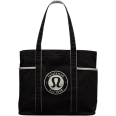 Silver Totes & Shopping Bags Lululemon Daily Multi-Pocket Canvas Tote Bag 20L - Black/White Opal