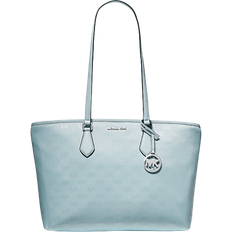 Michael Kors Sheila Large Woven Logo Nylon Tote Bag - Vista Blue