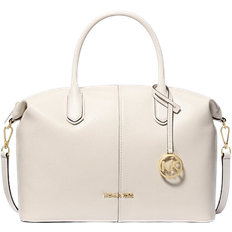 Michael Kors Hyde Large Pebbled Leather Satchel - Lt Cream