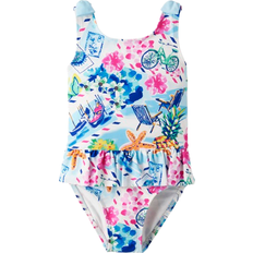 Gymboree Girl's Tropical Ruffle Swimsuit - Splish Splash/Simplywht