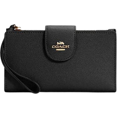 Coach Phone Wallet - Crossgrain Leather/Gold/Black