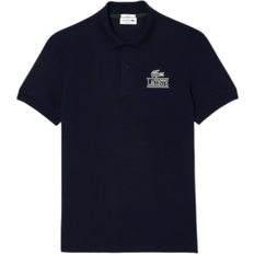 Lacoste Stretch Piqué Printed Polo Shirt - Navy Blue