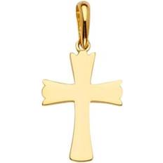 Gold - Unisex Charms & Pendants Precious Stars Jewelry, 14K Yellow Gold Cross ¹⁵₁₆ Unisex Pendant No Chain Pendant Only