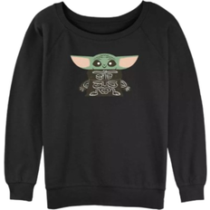 Hot Topic Kid's Star Wars The Mandalorian Skeleton Grogu Slouchy Sweatshirt - Black (30875805)