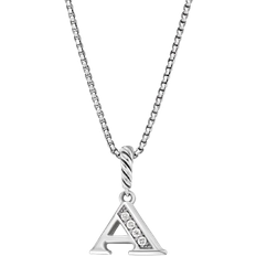 David Yurman Women Necklaces David Yurman Initial Pendant Necklace - Silver/Diamonds