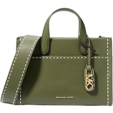 Michael Kors Gigi Small Topstitched Leather Messenger Bag - Smokey Olive