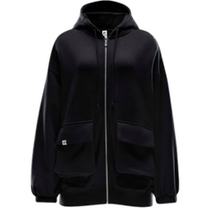 Nike Women's Sportswear Oversized Full-Zip French Terry Hoodie - Black/Anthracite