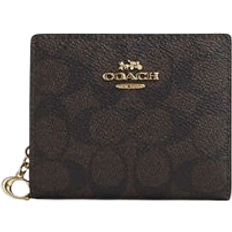 Coach Snap Wallet In Signature - Gold/Walnut/Black