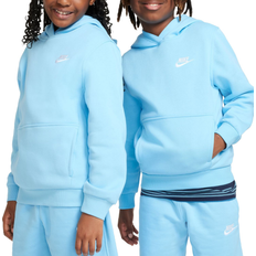 Nike Big Kid's Sportswear Club Fleece Pullover Hoodie - Aquarius Blue/White (FD3000-407)