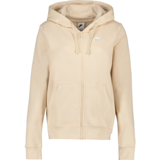 Nike Sportswear Club Fleece Women's Full Zip Hoodie - Sanddrift/White