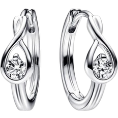 Pandora Infinite Hoop Earrings - Silver/Diamonds