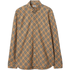 Burberry Men Shirts Burberry Runway Check Cotton Shirt - Sand