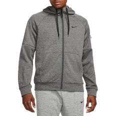 Nike Men's Therma Fit Full Zip Fitness Top - Charcoal Heather/Dark Smoke Grey/Black