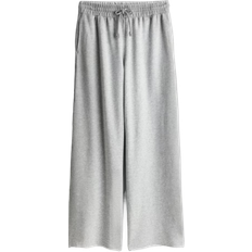 H&M Wide Leg Joggers - Light Grey Melange