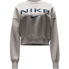 Nike Sportswear Phoenix Fleece Over-Oversized Crewneck Sweatshirt - Light Orewood Brown/White/Armory Navy