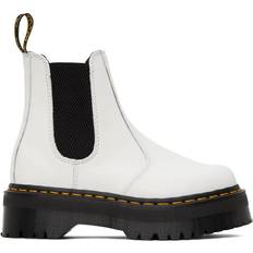 Textile Chelsea Boots Dr. Martens 2976 Smooth Leather Platform - White