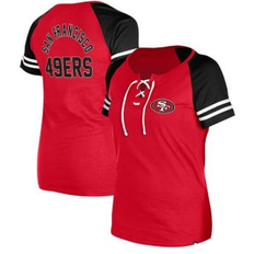 T-shirts New Era Women's Scarlet San Francisco 49ers Lace-Up Raglan T-Shirt Scarlet