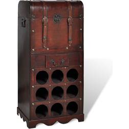 vidaXL Antique Wooden Wine Rack 27x79cm