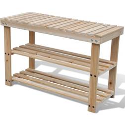 vidaXL Wood 2 shelves Skohylle 29x45cm