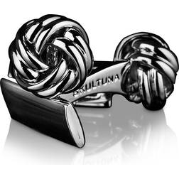 Skultuna Black Tie Knot Cufflinks - Silver