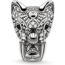 Thomas Sabo Karma Elephant Bead Charm - Silver/Black/White