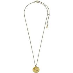 Pilgrim Taurus Zodiac Sign Necklace - Gold/Transparent