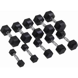 Master Fitness Rubber Chrome Hex Dumbbell 15kg