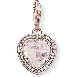 Thomas Sabo Charm Club Heart Charm - Rose Gold/White/Quartz