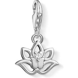 Thomas Sabo Charm Club Lotus Flower Charm Pendant - Silver/White