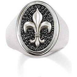 Thomas Sabo Rebel At Heart Franska Liljan Ring - Silver/Black