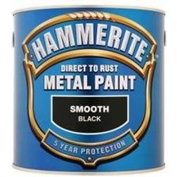 Hammerite Direct to Rust Smooth Effect Metallfarbe Schwarz 2.5L