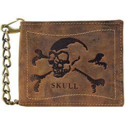 Greenburry Vintage Skull Landscape Walllet - Antique Brown