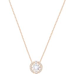 Swarovski Sparkling Dance Round Necklace - Rose Gold/White