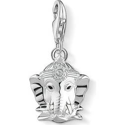 Thomas Sabo Hindu God Ganesh Charm Pendant - Silver/Black/White