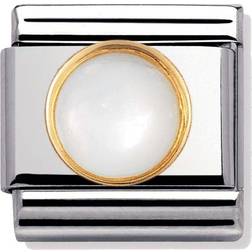 Nomination Composable Classic Link Mother of Pearl Charm - Silver/Gold/Pearl