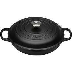 Le Creuset Satin Black Signature Cast Iron Round med lock 3.2 L