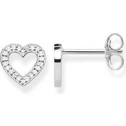 Thomas Sabo Glam & Soul Heart Large Earrings - Silver/White