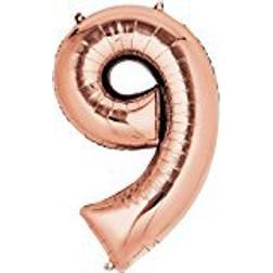 Amscan Foil Balloon SuperShape Number 9 Rose Gold