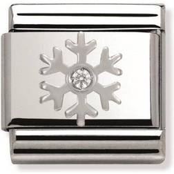 Nomination Composable Classic Link Snowflake Charm - Silver/White