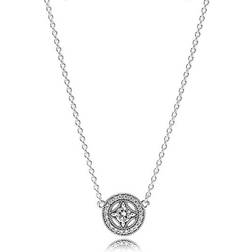 Pandora Vintage Circle Collier Necklace - Silver/Transparent