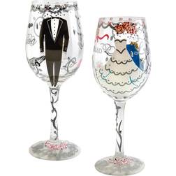 Lolita Bride & Groom White Wine Glass, Red Wine Glass 44.4cl 2pcs