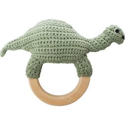 Sebra Crochet Rattle Dino on Ring
