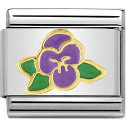 Nomination Composable Classic Link Violet Flower Charm - Silver/Gold/Purple/Green