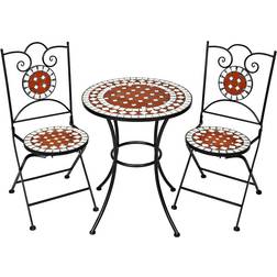 tectake Mosaic garden furniture set 2 chairs + table Ø 60 cm