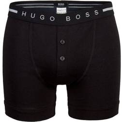 Hugo Boss Ribbed Cotton Button Fly Trunk - Black