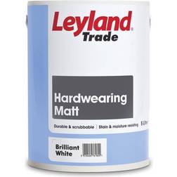 Leyland Trade Hardwearing Matt Wandfarbe, Deckenfarbe Brilliant White 5L