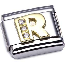 Nomination Composable Classic Link Letter R Charm - Silver/Gold/Transparent
