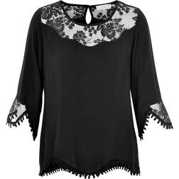 Cream Kalanie Blouse - Pitch Black