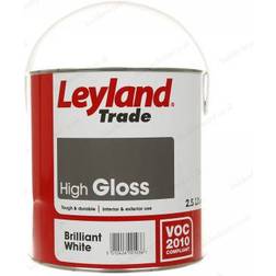 Leyland Trade High Gloss Metallfarbe, Holzfarbe Brilliant White 2.5L