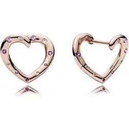 Pandora Bright Hearts Rose Gold Earrings w. Crystal/Cubic Zirconia (287231NRPMX)